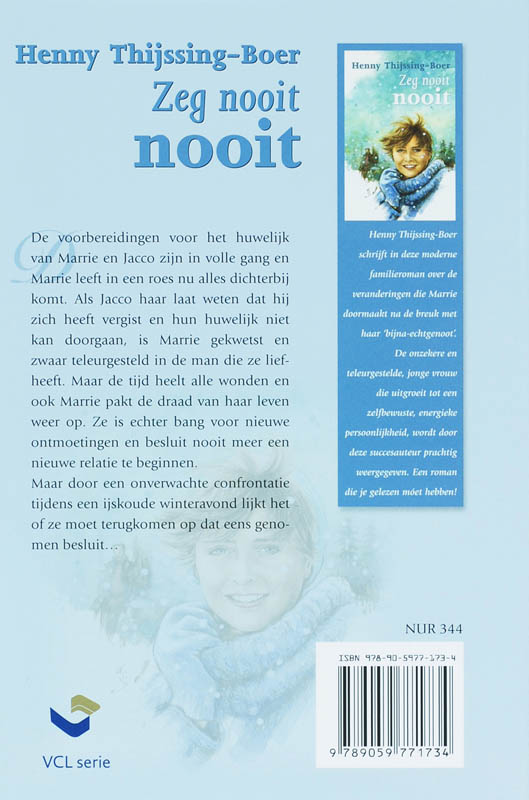 Achterkant van Zeg nooit nooit