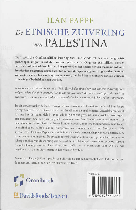 Achterkant van De etnische zuivering van Palestina