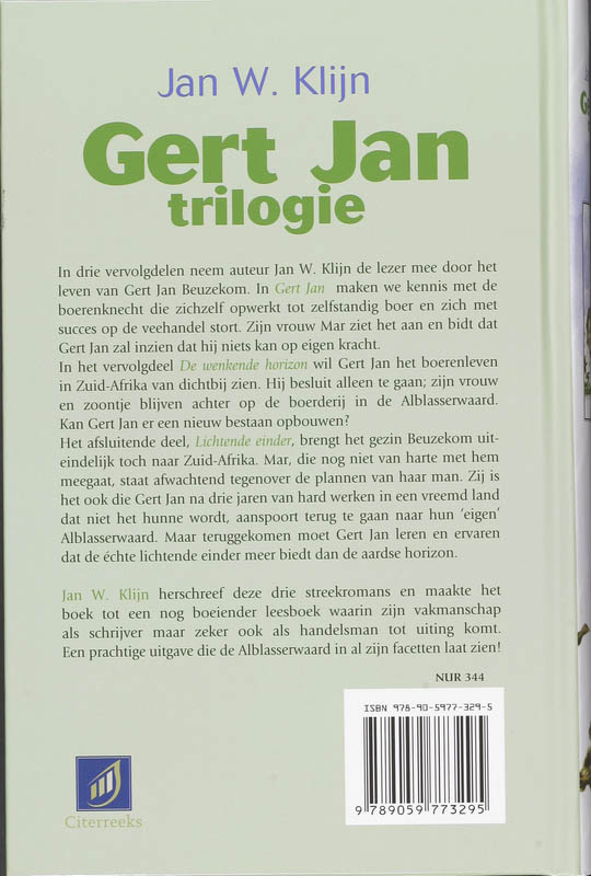 Achterkant van Gert-Jan trilogie
