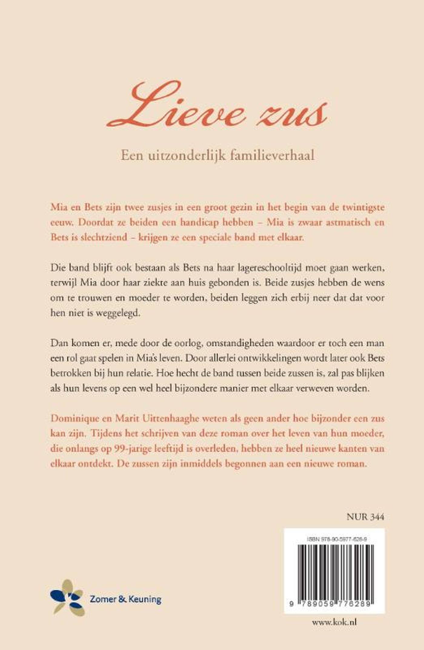 Achterkant van Lieve zus