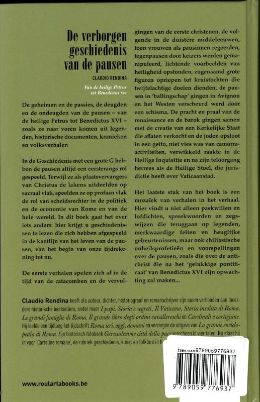 Achterkant van De verborgen geschiedenis van de pausen