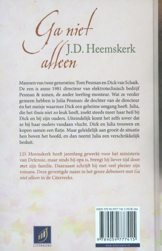 Achterkant van Ga niet alleen