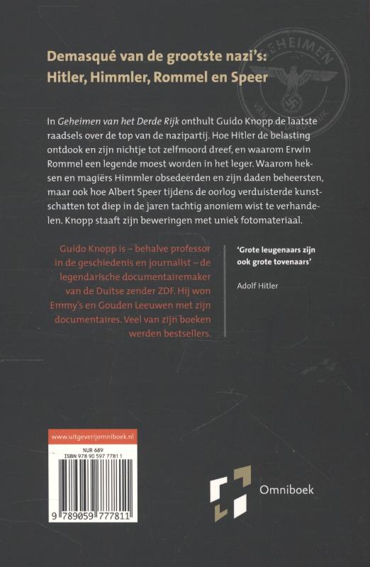 Achterkant van Geheimen van het Derde Rijk
