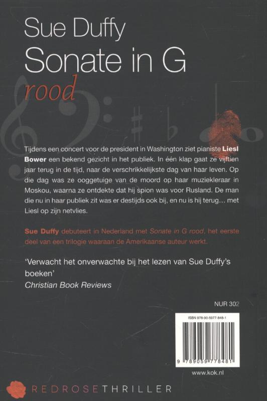Achterkant van Sonate in G rood