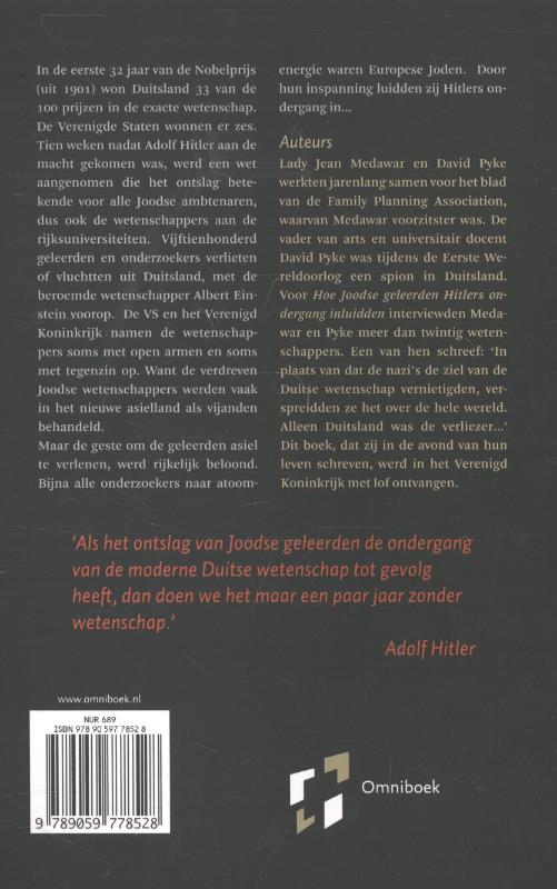 Achterkant van Hoe Joodse geleerden Hitlers ondergang inluidden