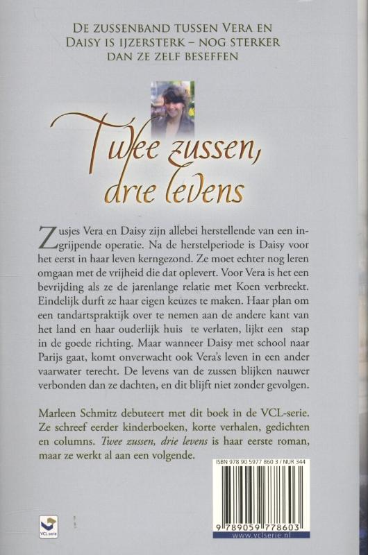 Achterkant van Twee zussen drie levens