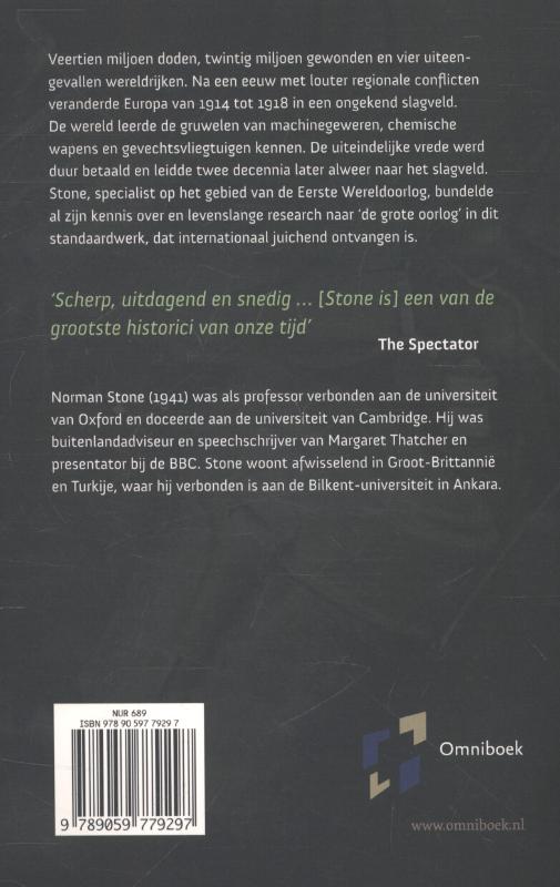 Achterkant van De Eerste Wereldoorlog