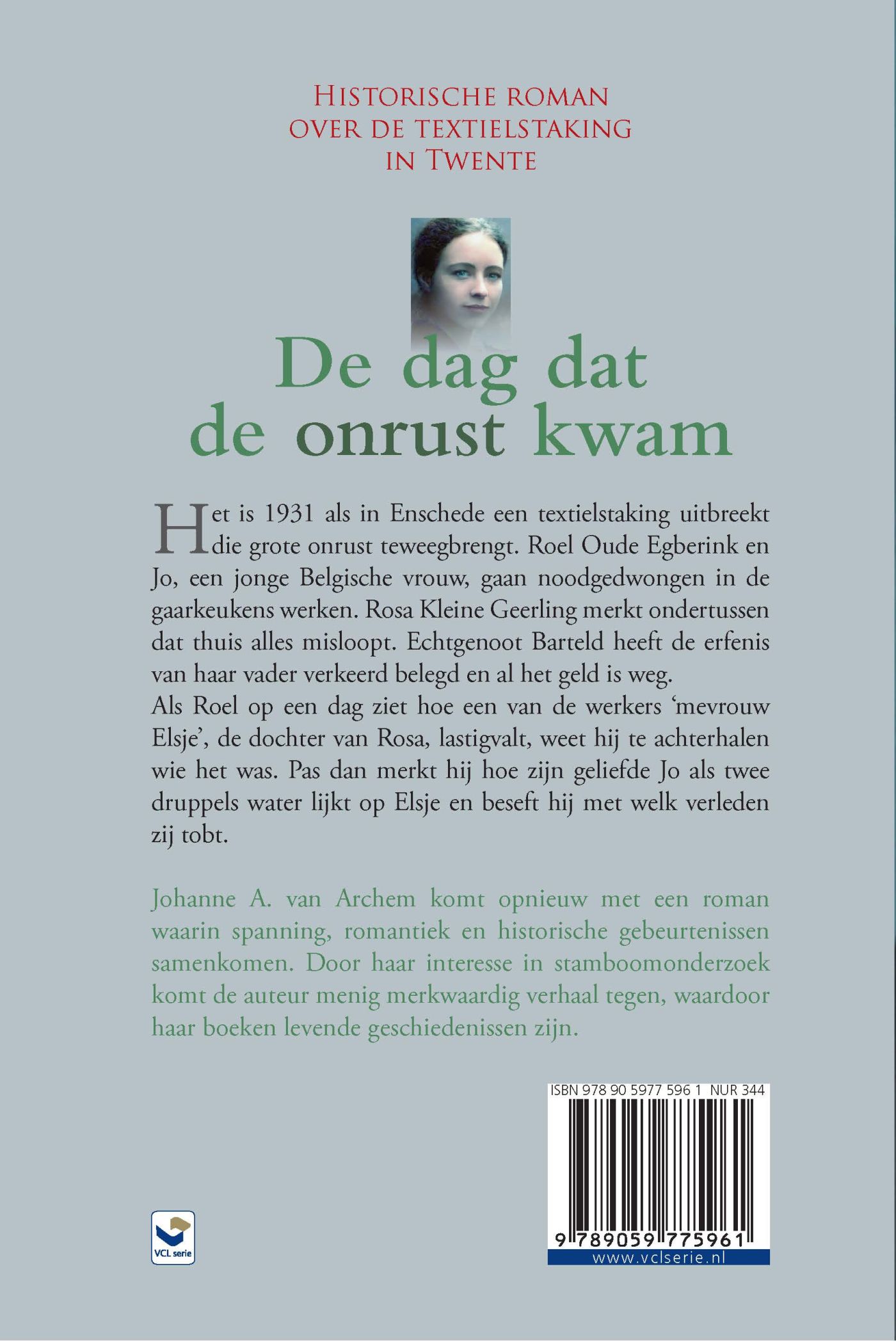 Achterkant van De dag dat de onrust kwam