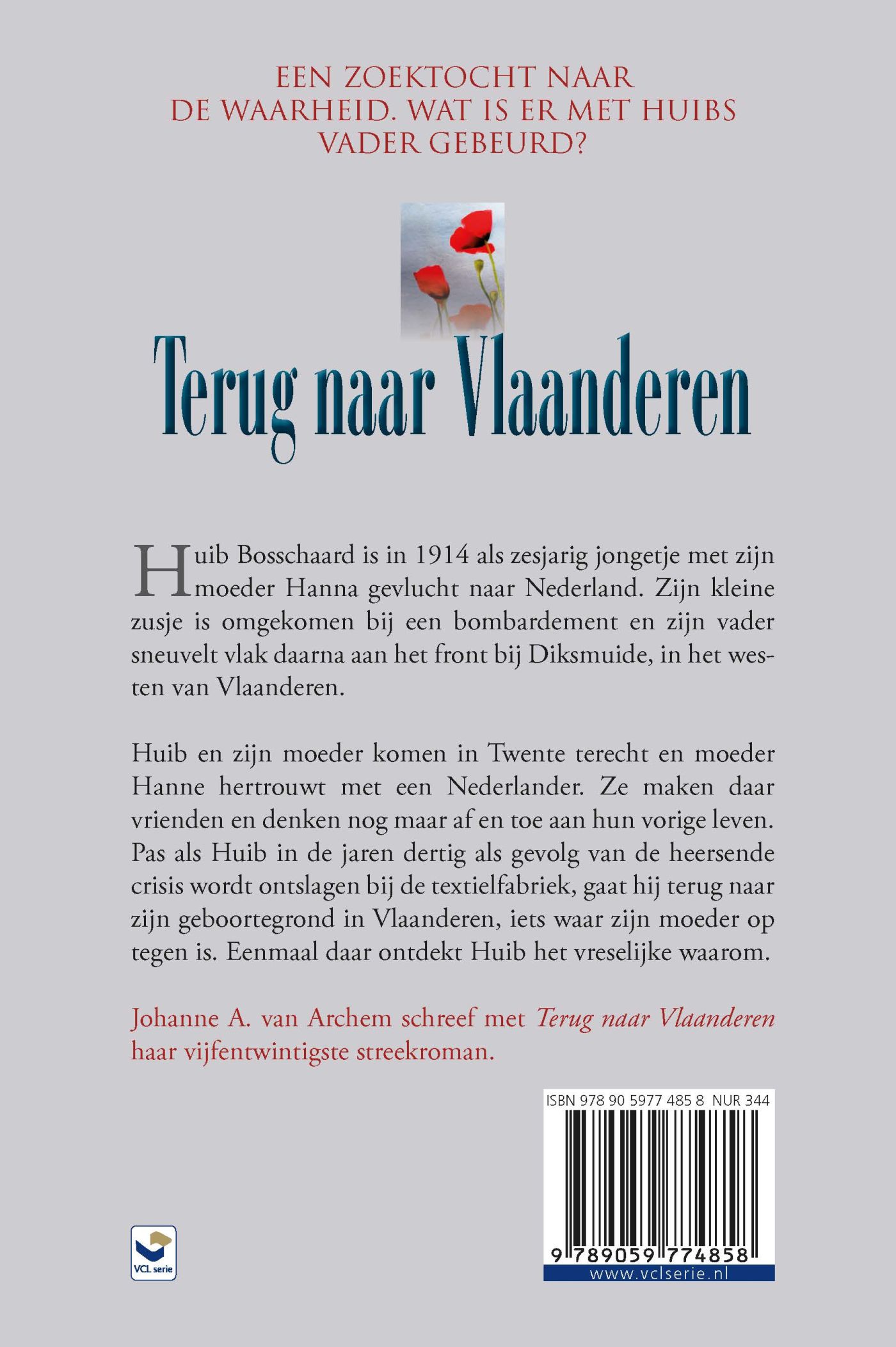 Achterkant van Terug naar vlaanderen
