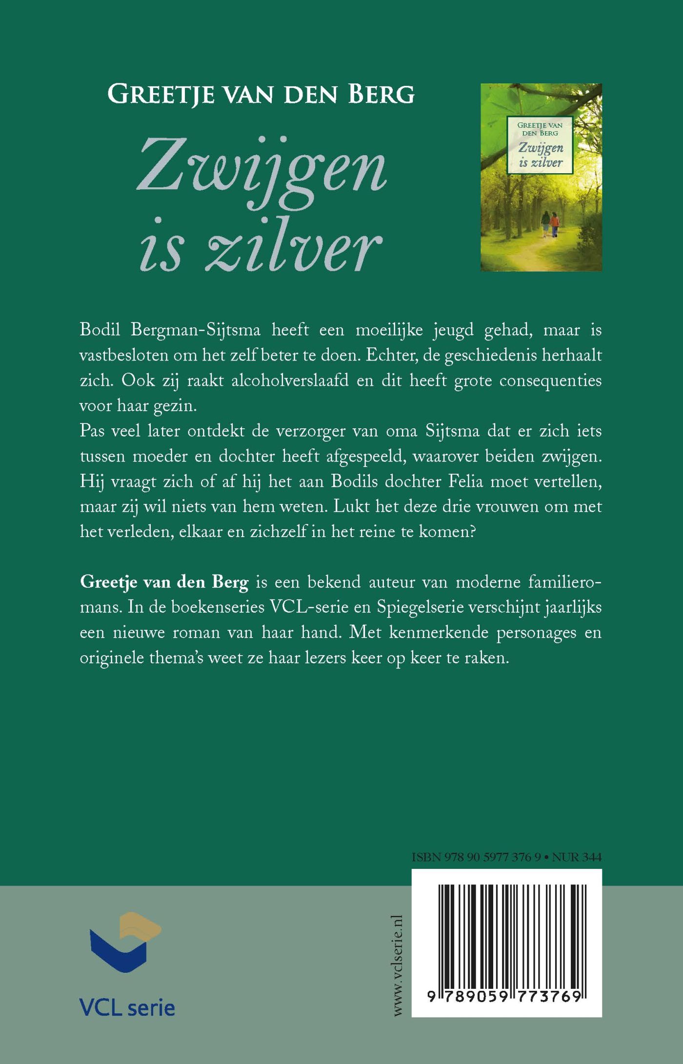 Achterkant van Zwijgen is zilver