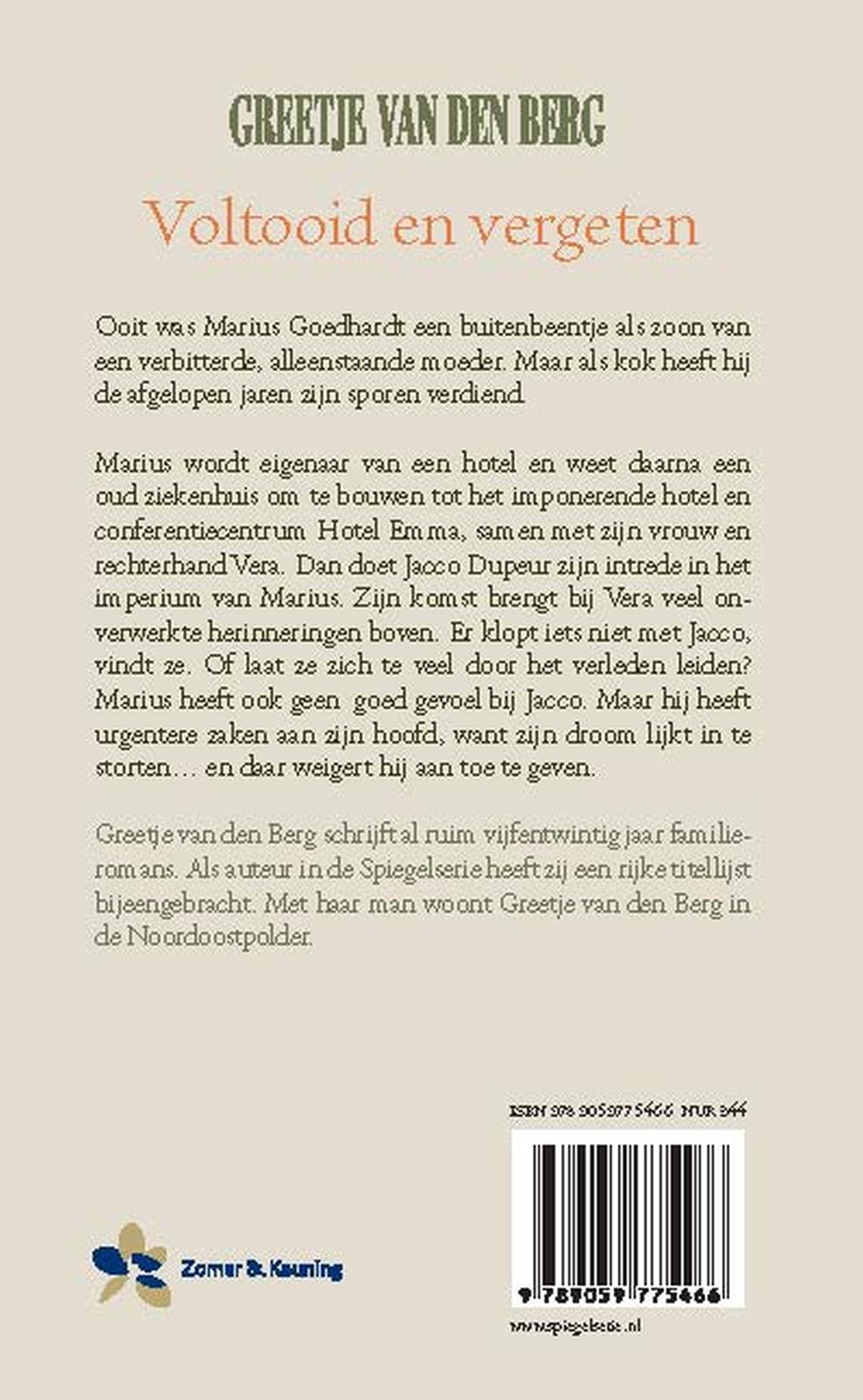 Achterkant van Voltooid en vergeten