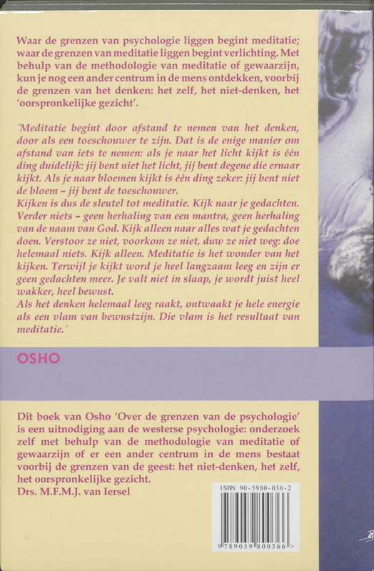 Achterkant van Over de grenzen van de psychologie