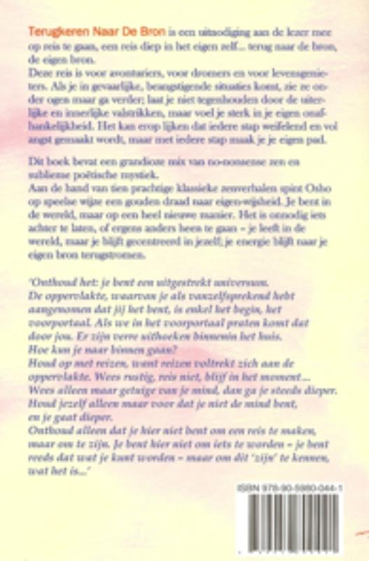 Achterkant van Terugkeren naar de bron