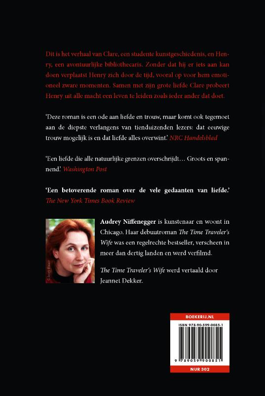 Achterkant van The Time Traveler's Wife (De vrouw van de tijdreiziger)