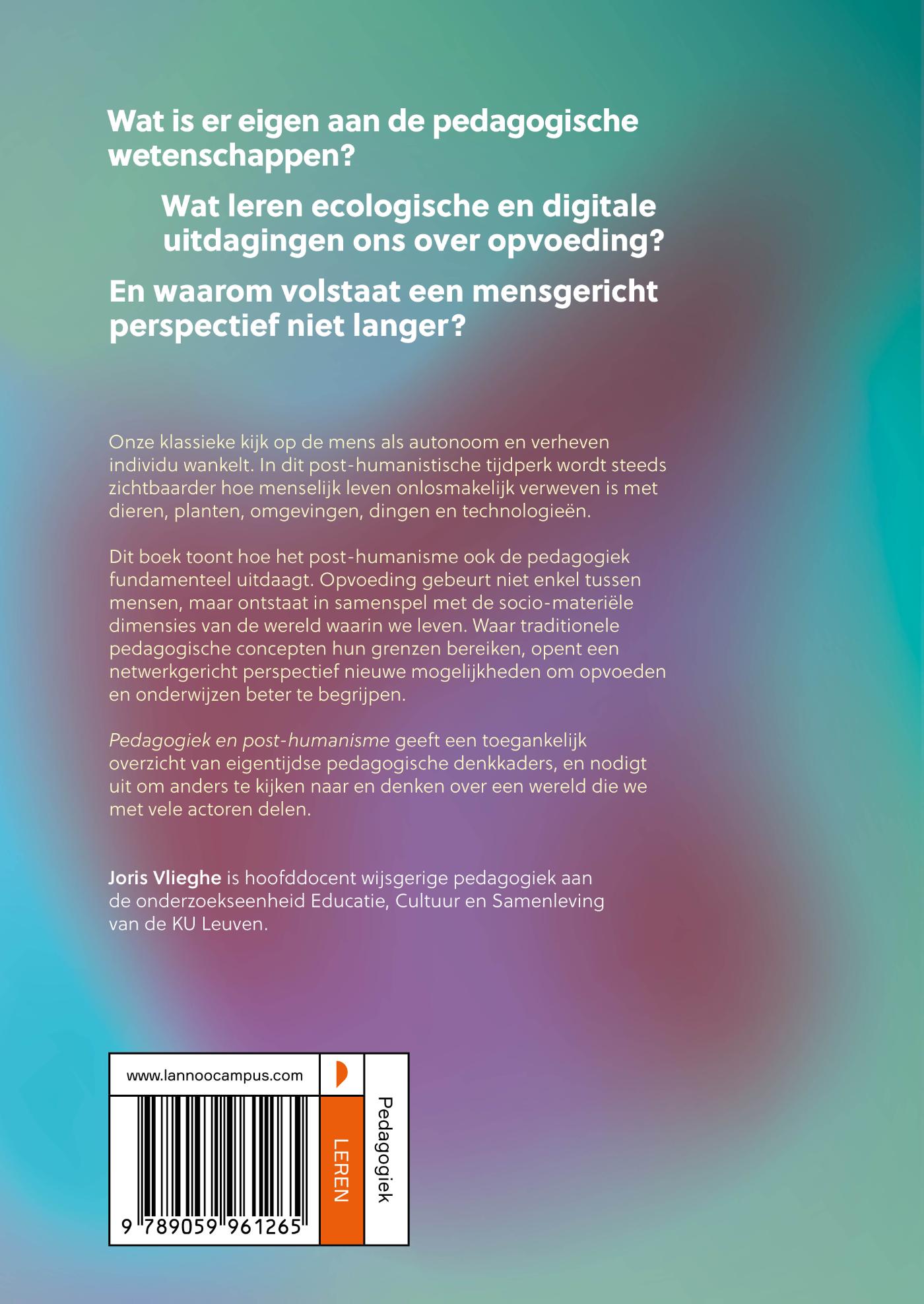 Achterkant van Pedagogiek en post-humanisme