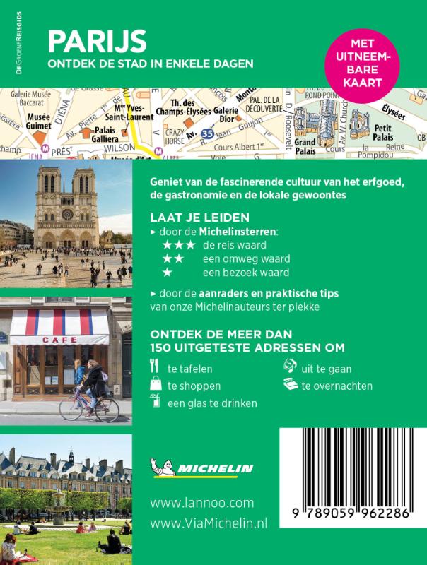 Achterkant van Michelin Reisgids Short Break Parijs