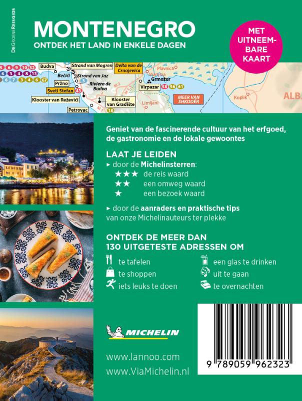 Achterkant van Michelin Reisgids Short Break Montenegro