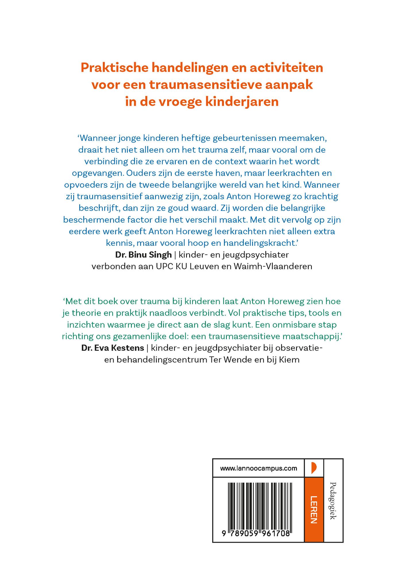Achterkant van Traumasensitief werken met het jonge kind