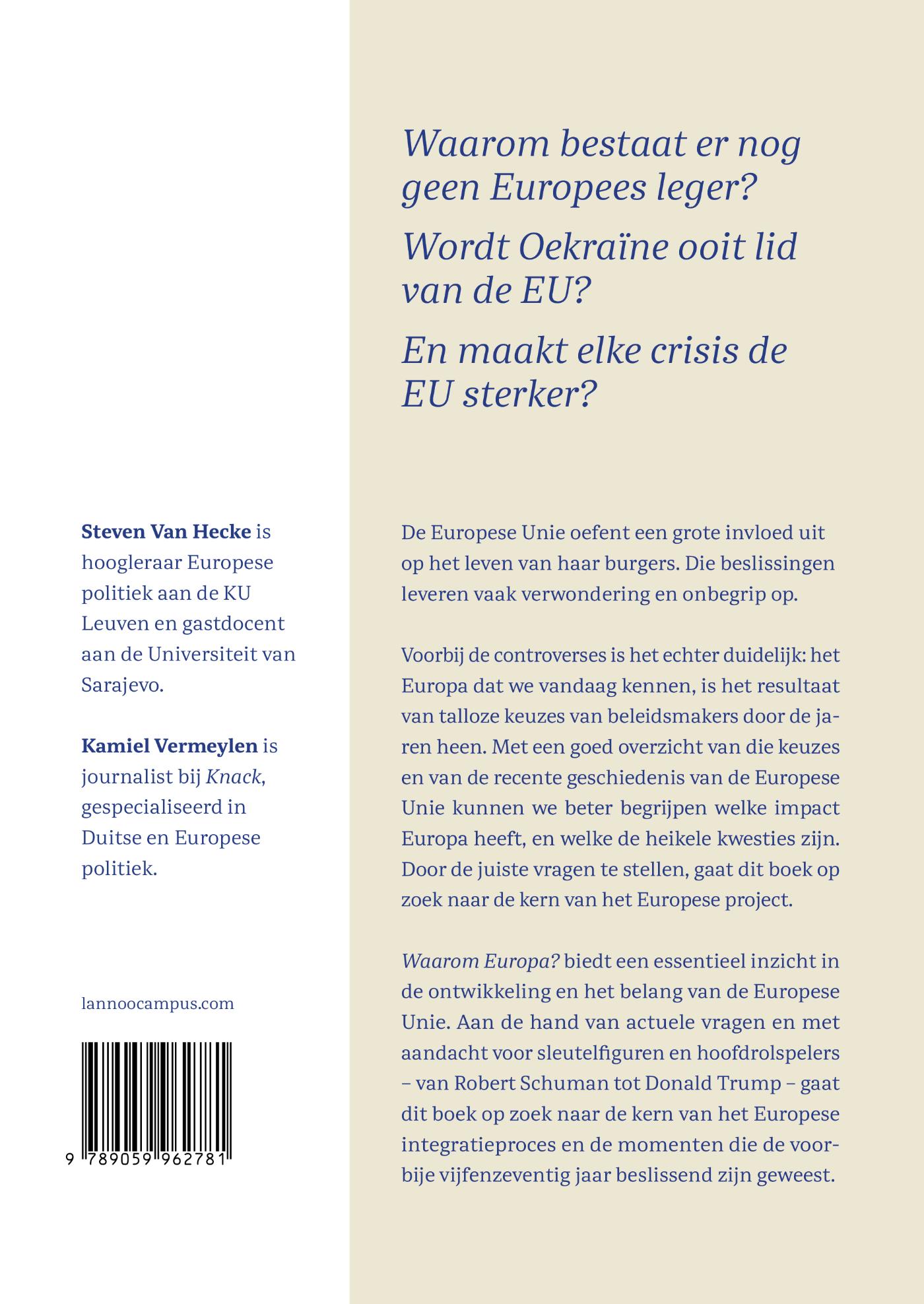 Achterkant van Waarom Europa?