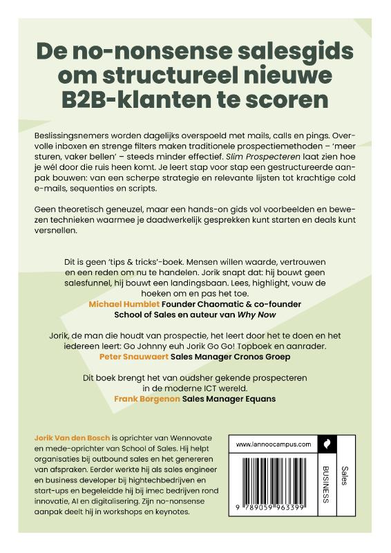 Achterkant van Slim Prospecteren