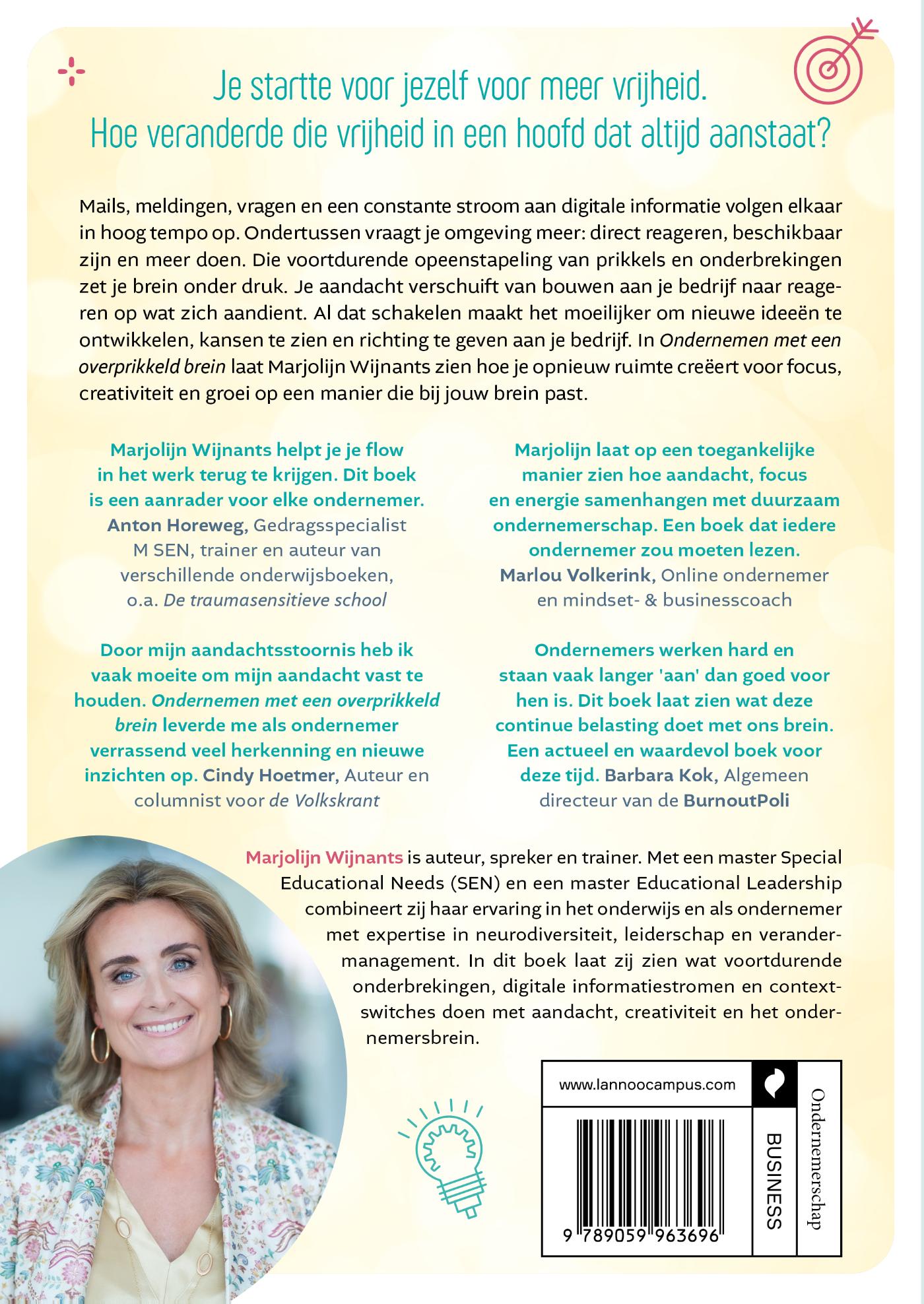 Achterkant van Ondernemen met een overprikkeld brein
