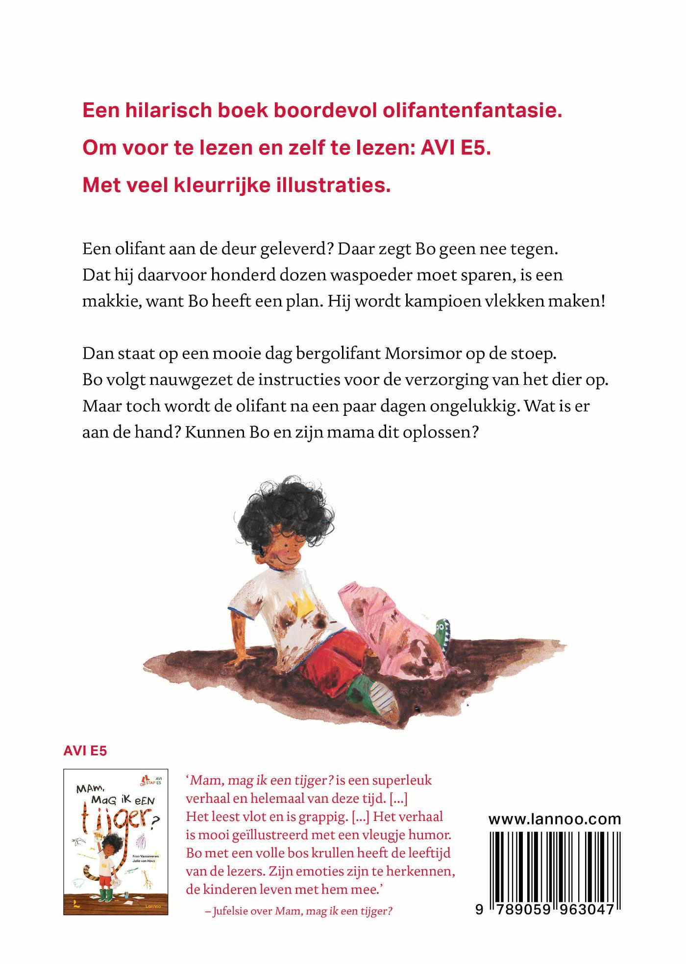 Achterkant van Mam, mag ik een olifant?