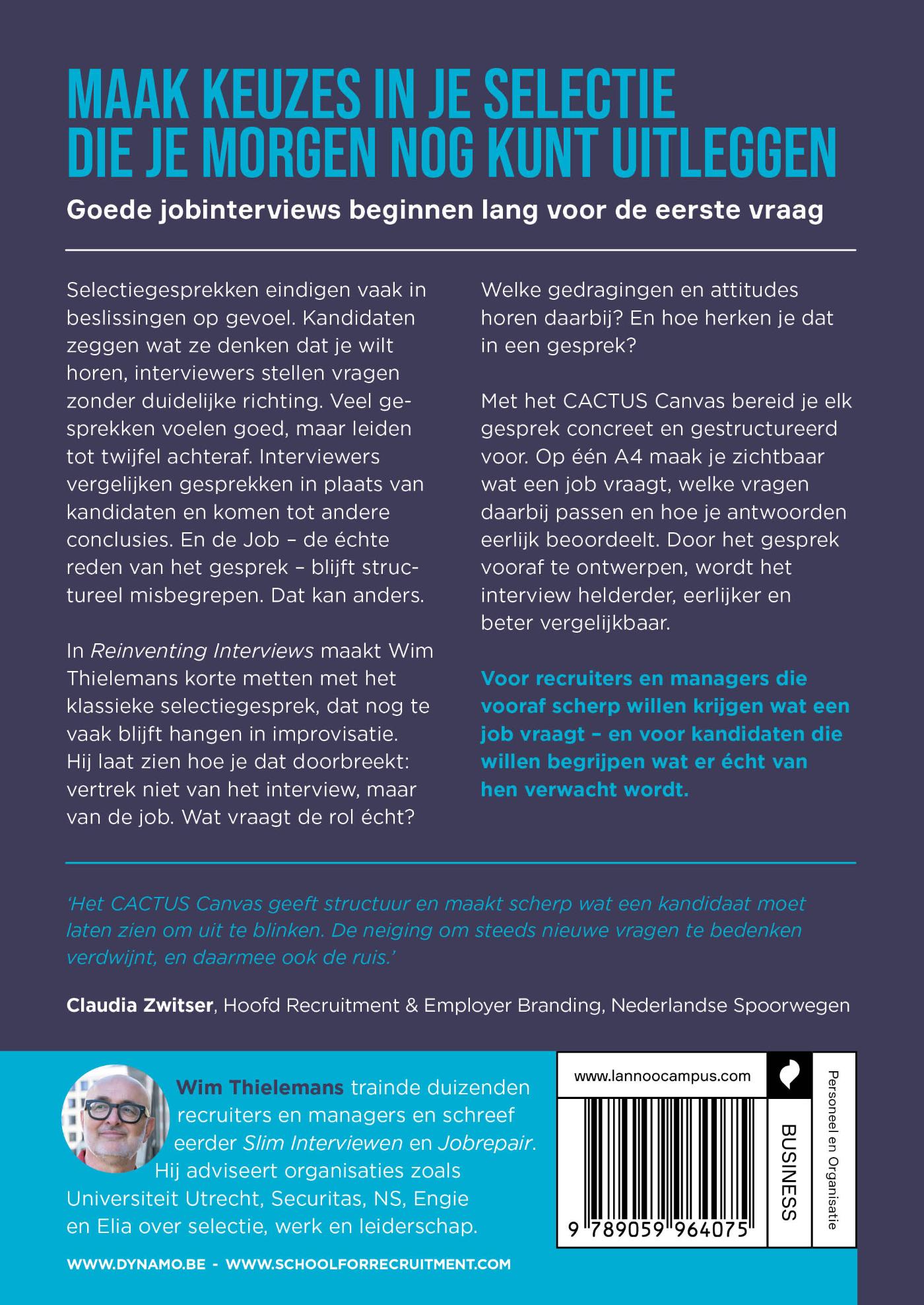 Achterkant van Reinventing Interviews