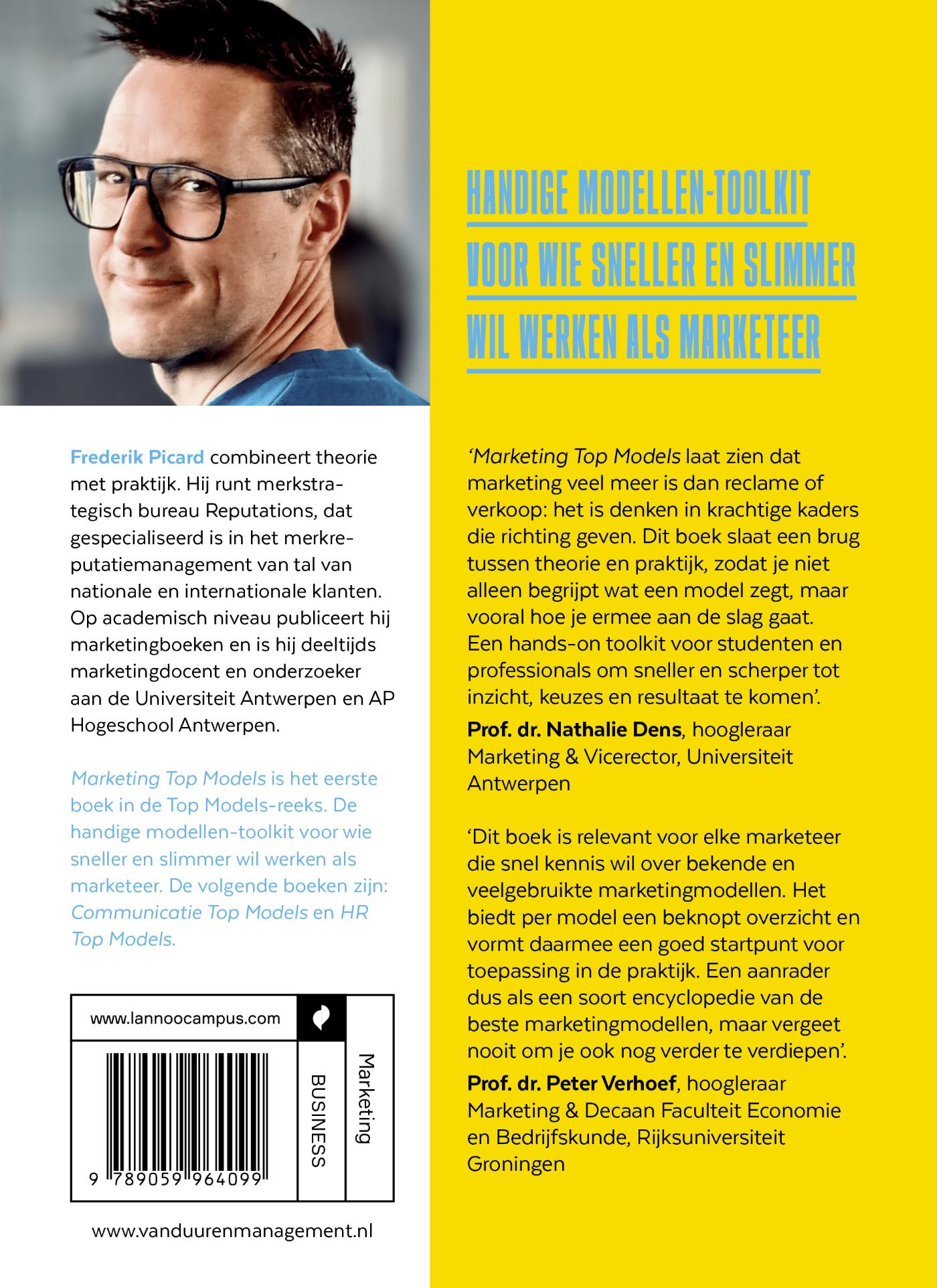 Achterkant van Marketing top models