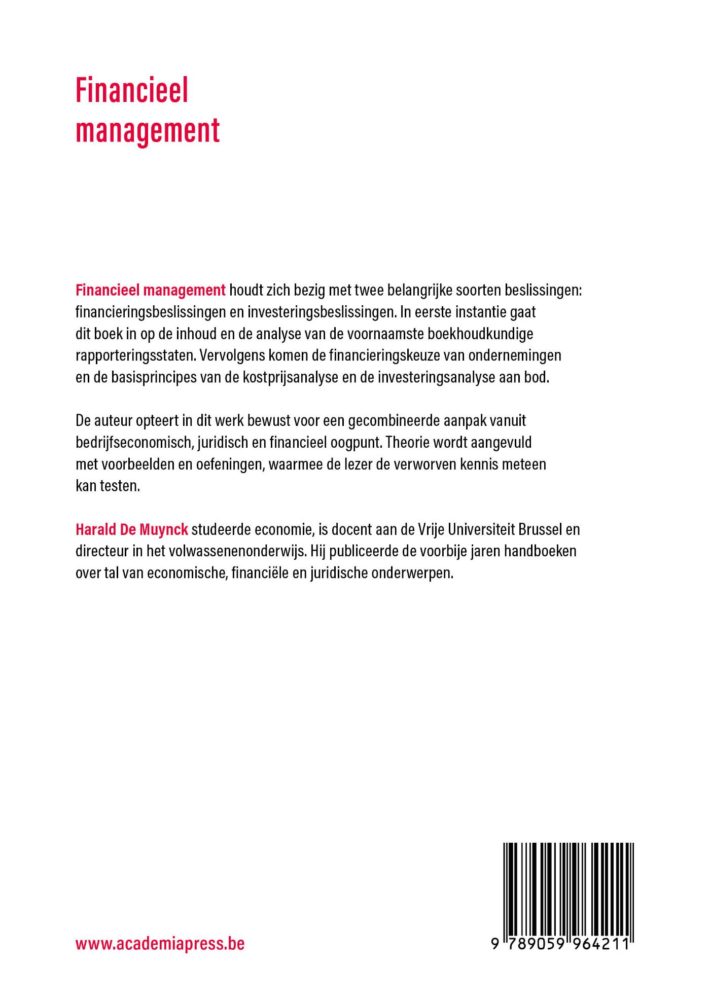 Achterkant van Financieel management 2026