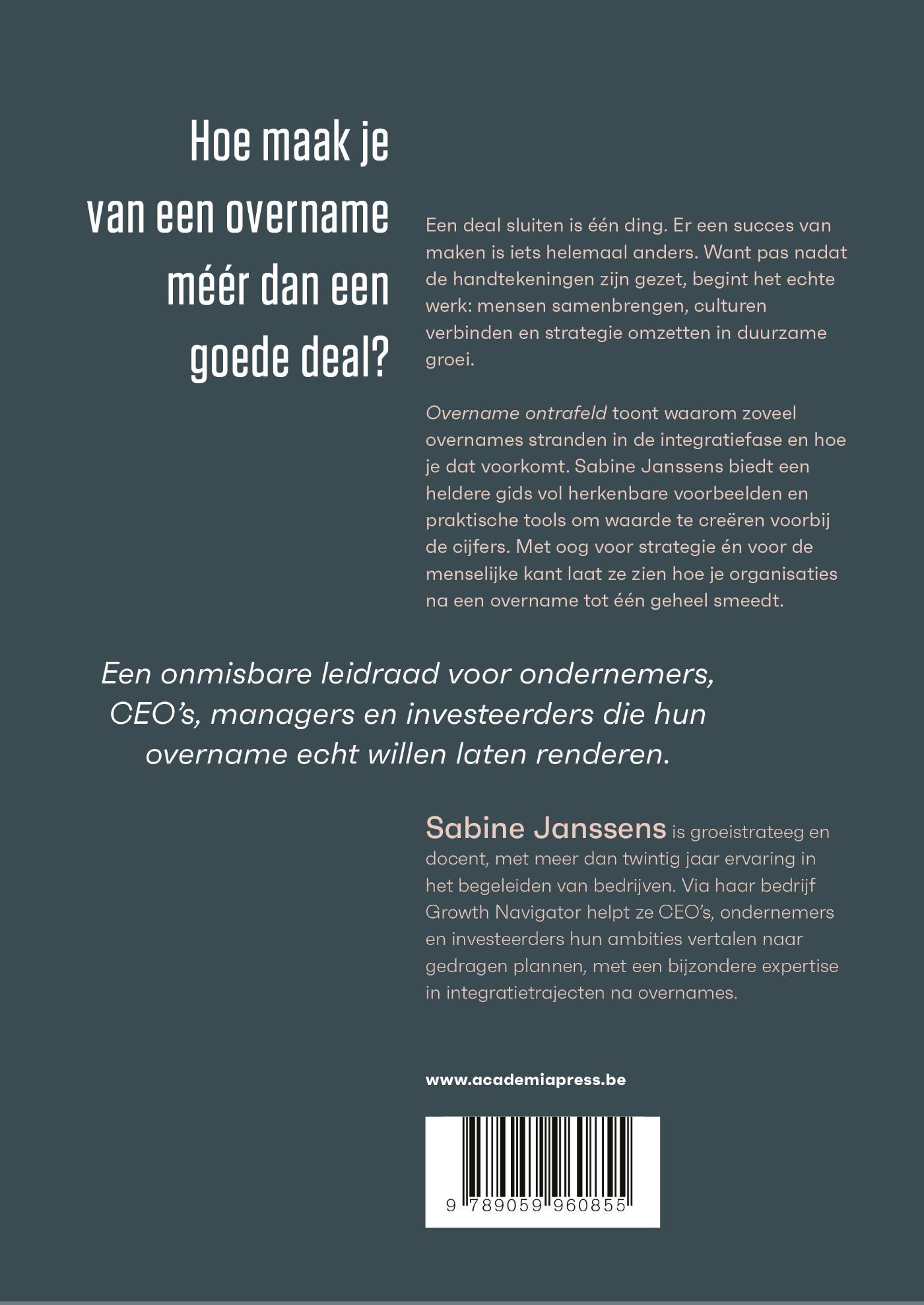 Achterkant van Overname ontrafeld