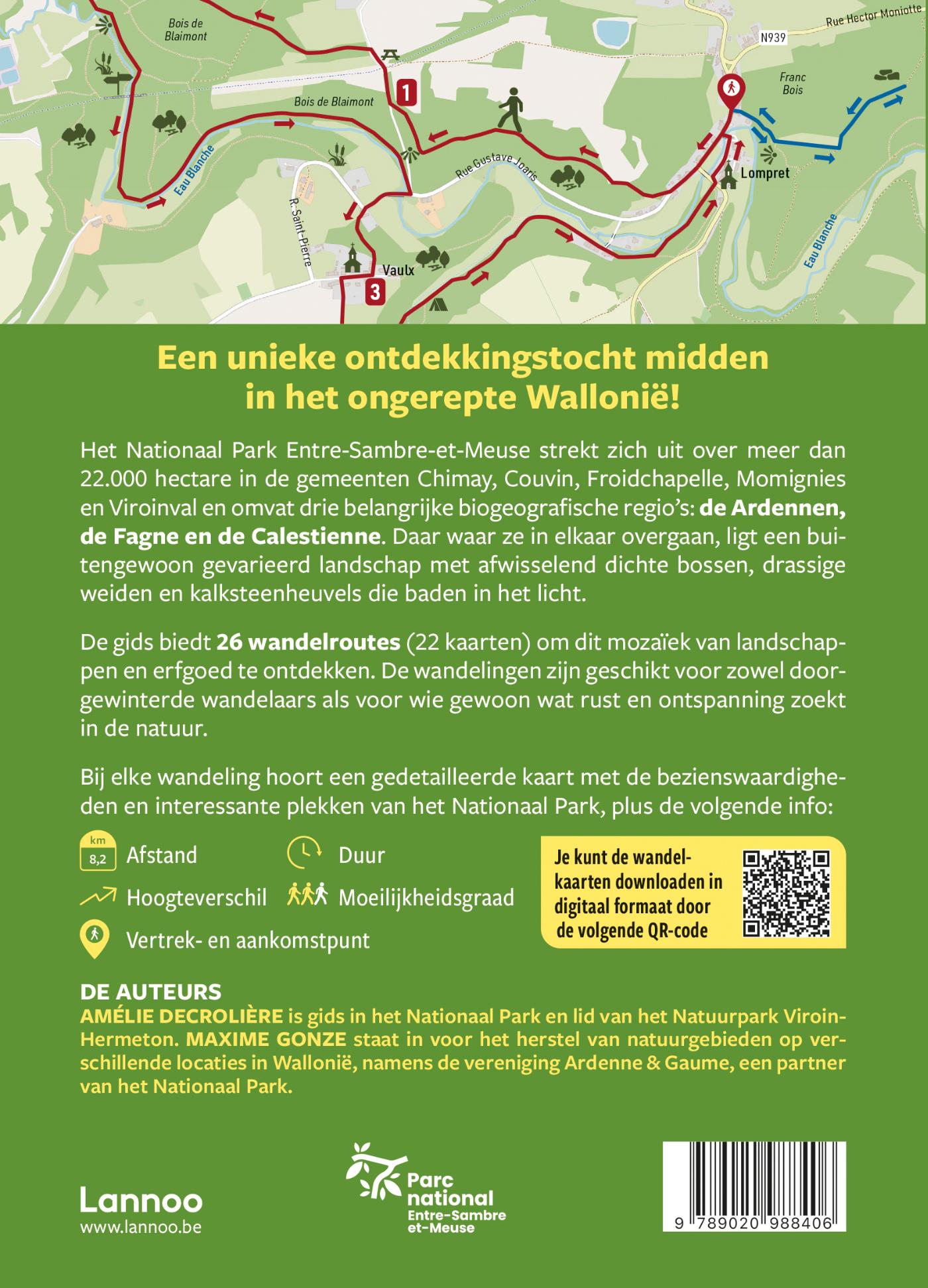Achterkant van 26 wandelingen tussen Ardennen, Fagne en Calestienne