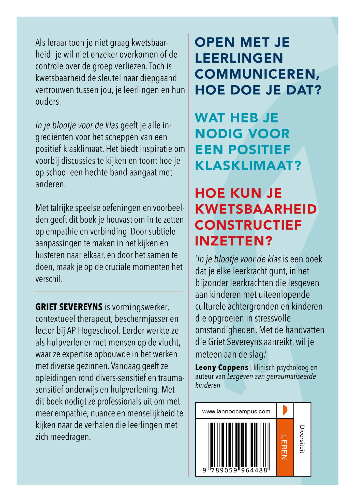 Achterkant van In je blootje voor de klas
