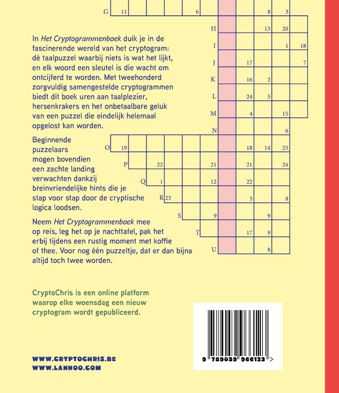 Achterkant van Het Cryptogrammenboek