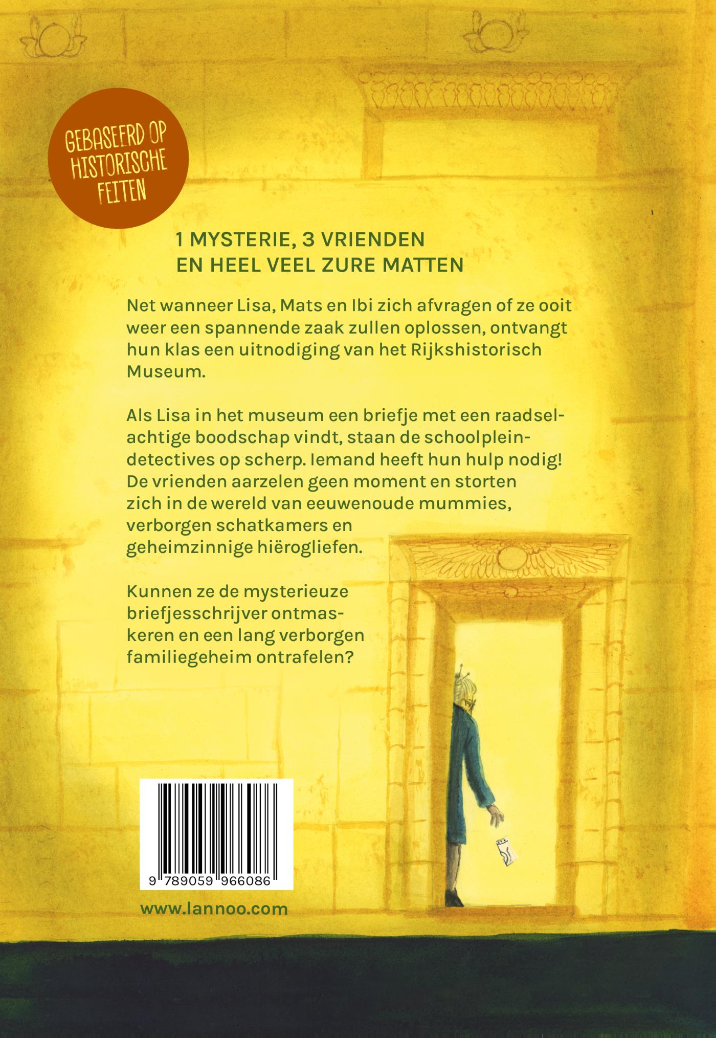 Achterkant van De schoolpleindetectives en de vergeten mummie