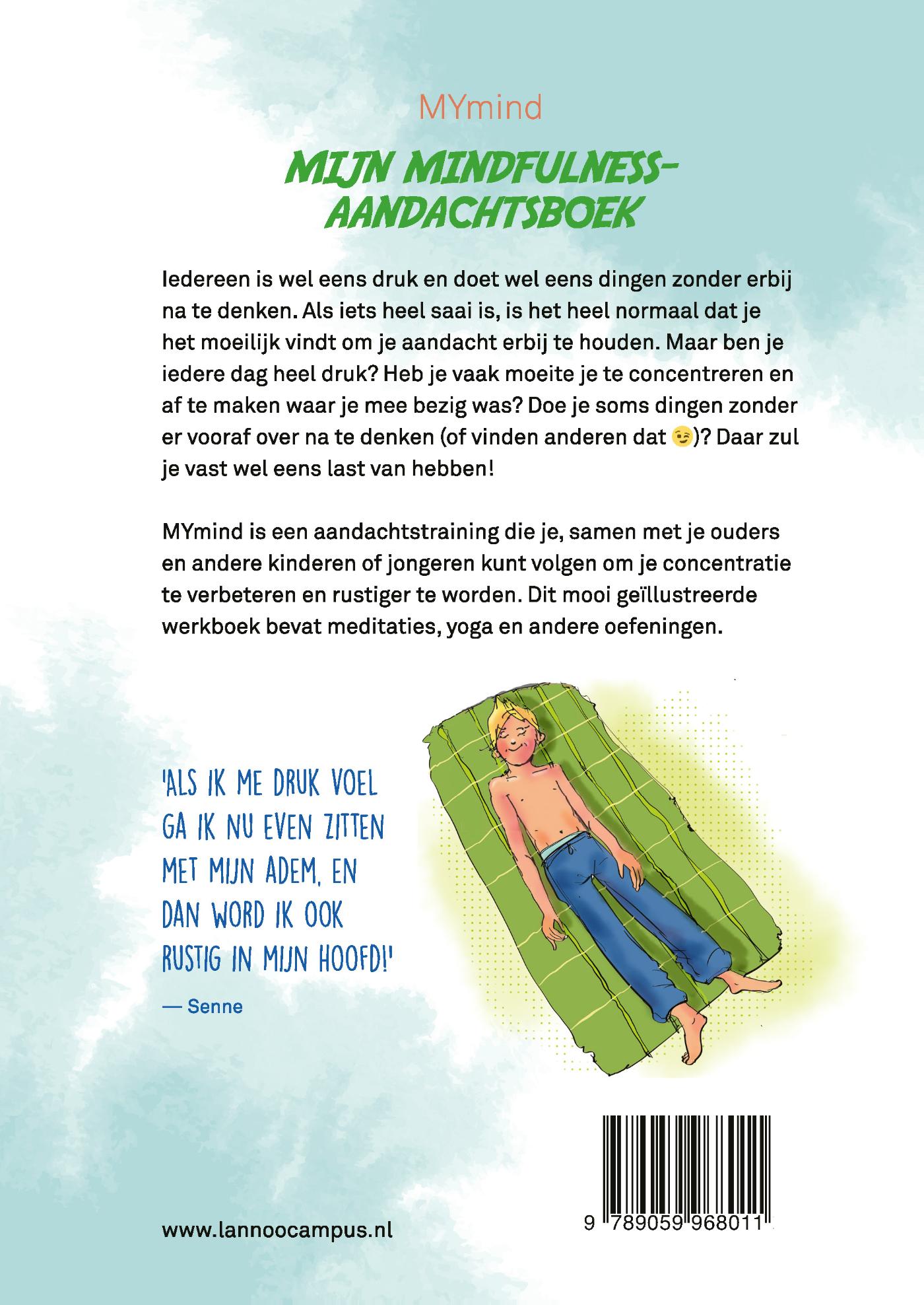 Achterkant van MYmind Mijn mindfulness-aandachtsboek
