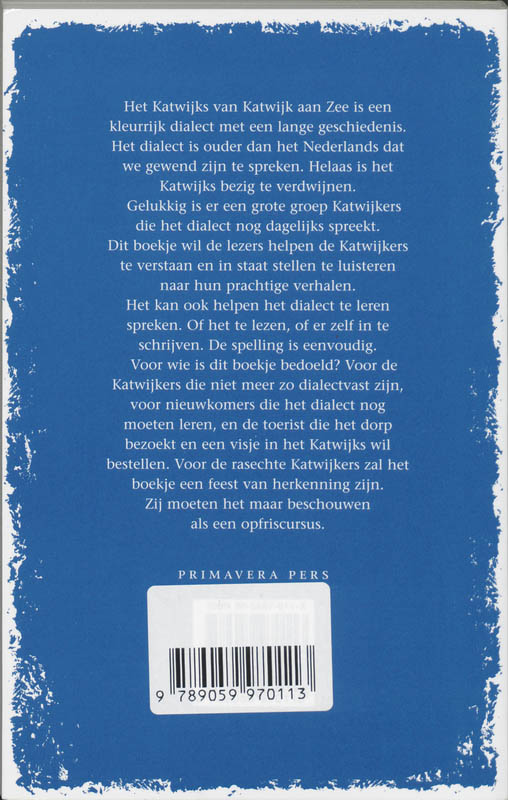 Achterkant van Kleine grammatica van het Katwijks