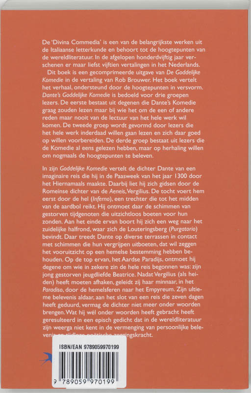 Achterkant van Dante's Goddelijke Komedie uitgelezen