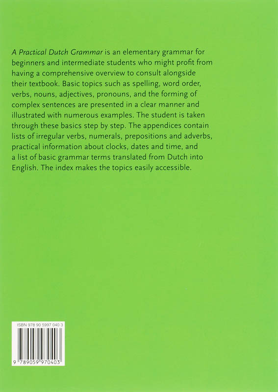 Achterkant van A Practical Dutch Grammar