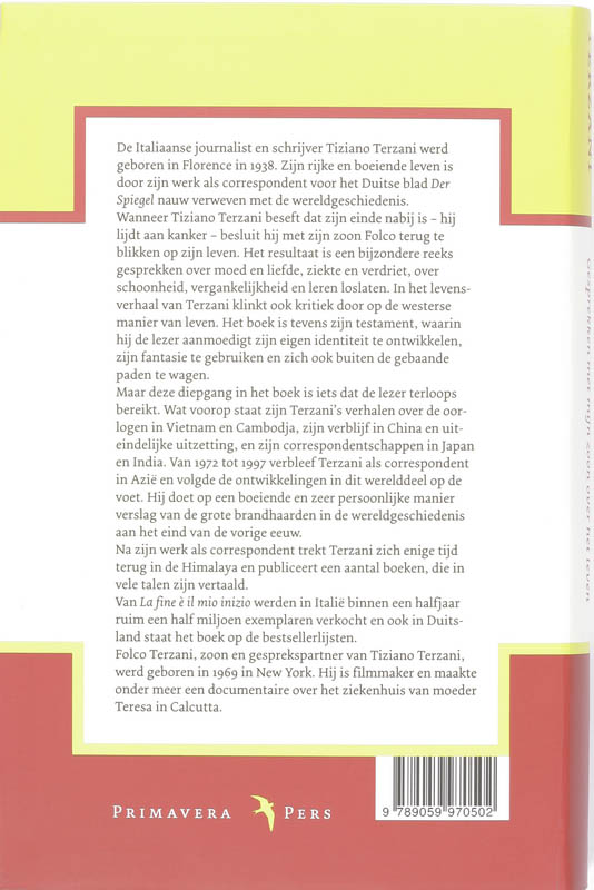 Achterkant van Het einde als begin
