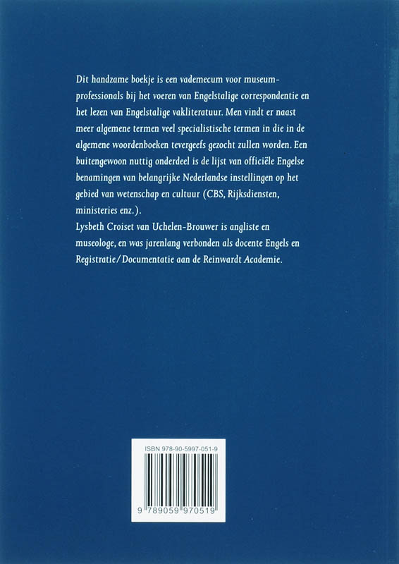 Achterkant van Vocabularium Museologicum N-E/E-N