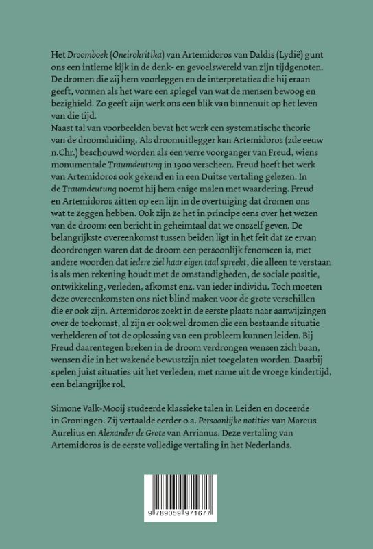Achterkant van Droomboek
