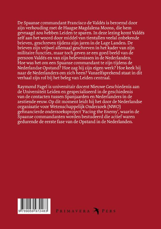 Achterkant van De Spaanse belegeraar van Leiden