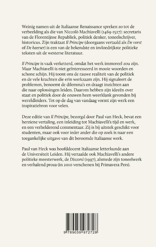 Achterkant van Il Principe