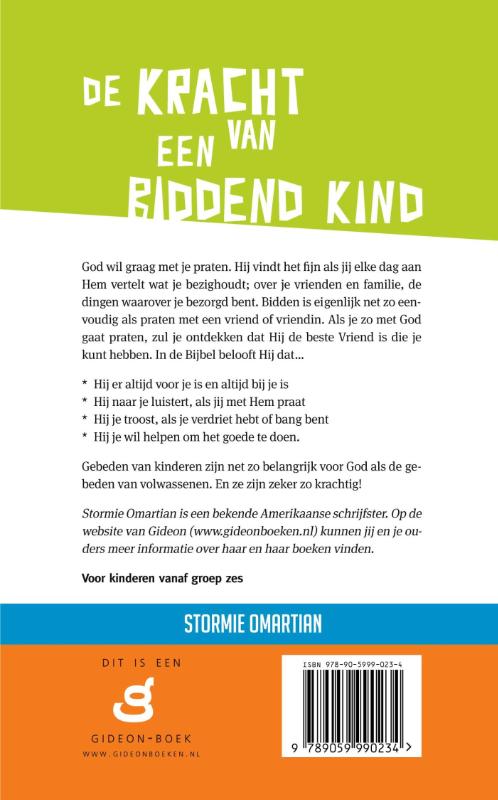 Achterkant van De kracht van een biddend kind