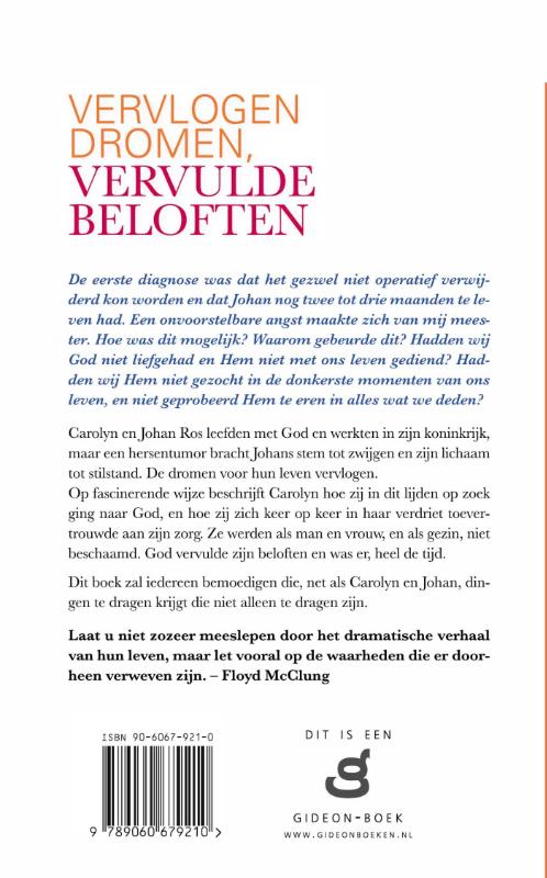 Achterkant van Vervlogen dromen, vervulde beloften