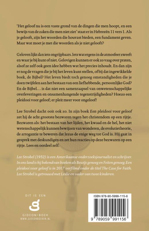 Achterkant van Een pleidooi voor geloof