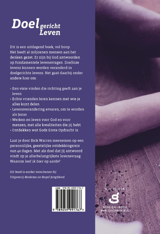 Achterkant van Doelgericht leven