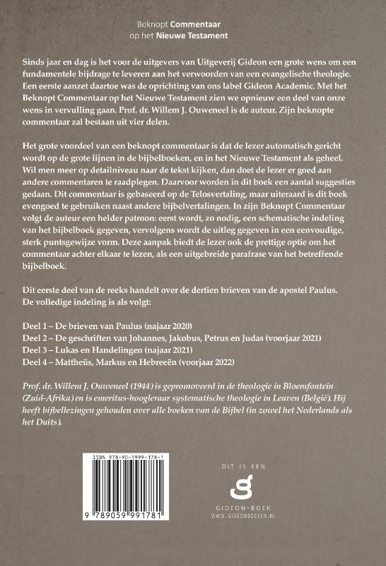 Achterkant van 1. De brieven van Paulus