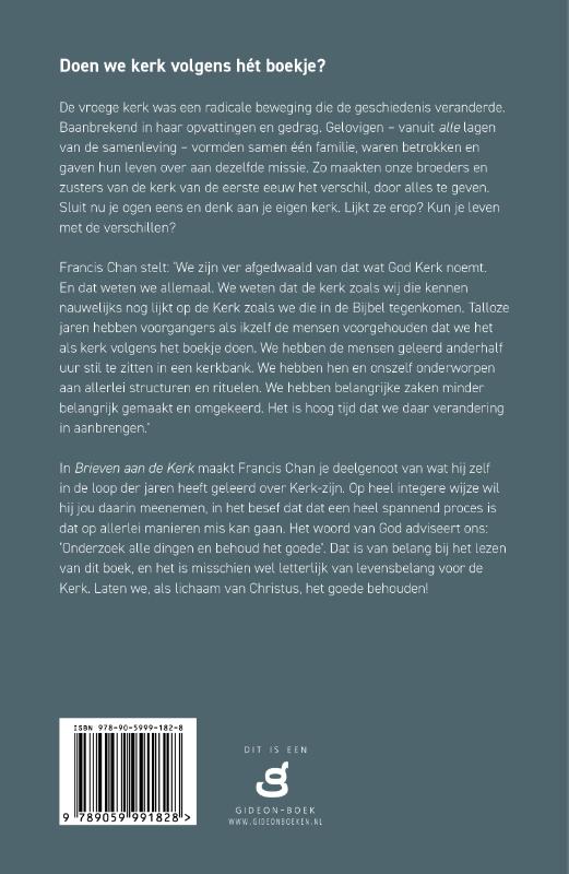 Achterkant van Brieven aan de Kerk