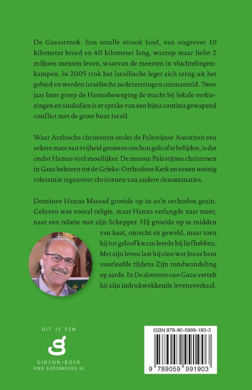 Achterkant van De dominee van Gaza